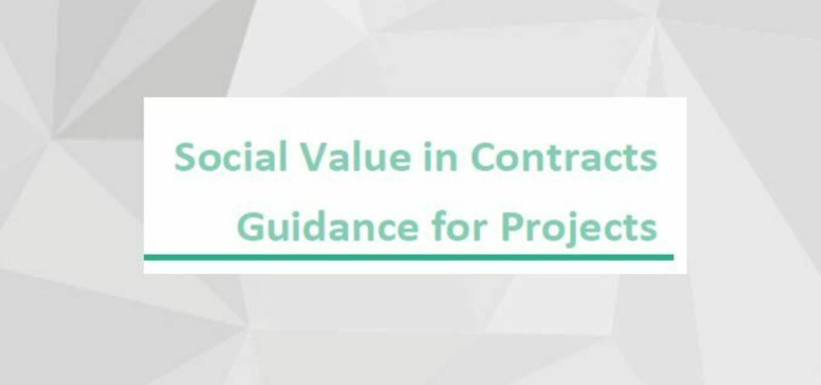 Guidance for Projects - Social Value in Contracts view publication